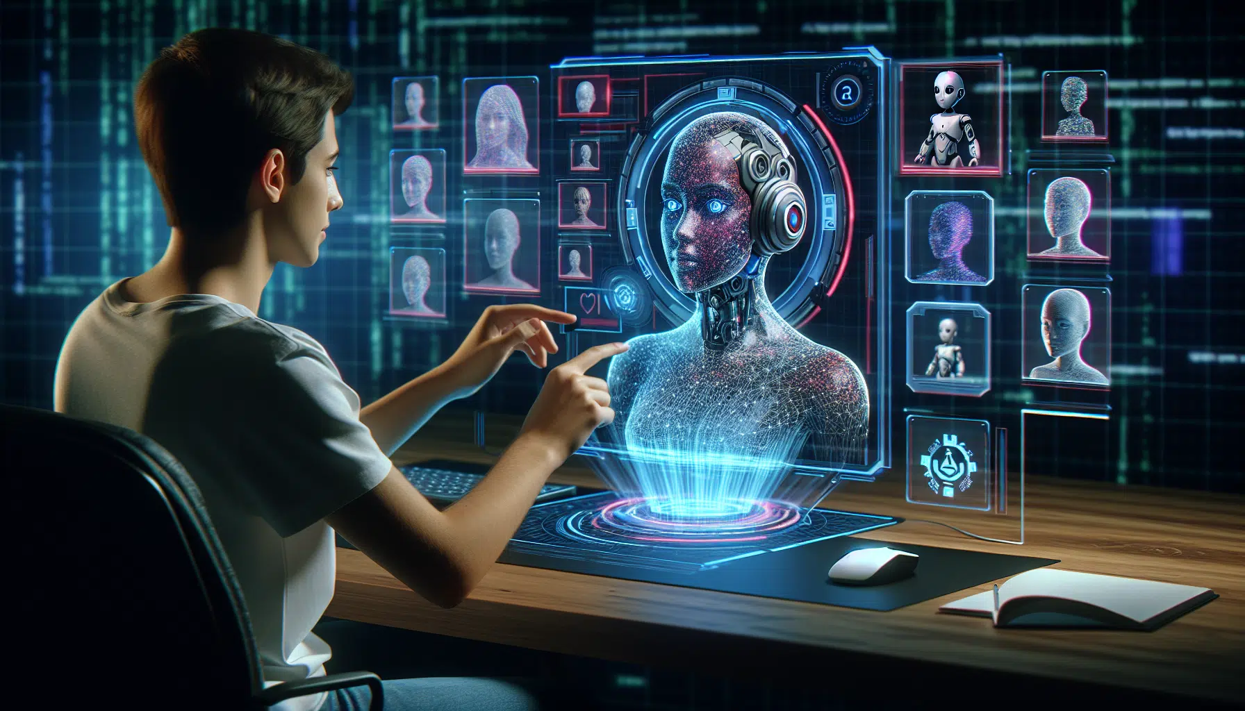 Illustration of creating a custom AI character