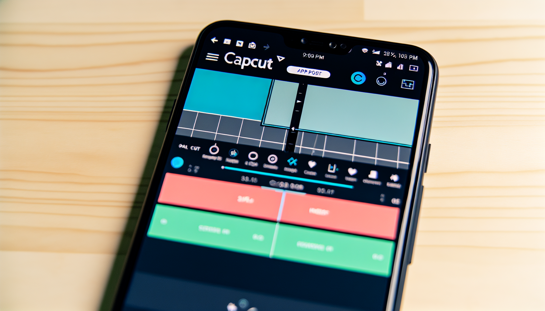 CapCut app interface on a mobile device