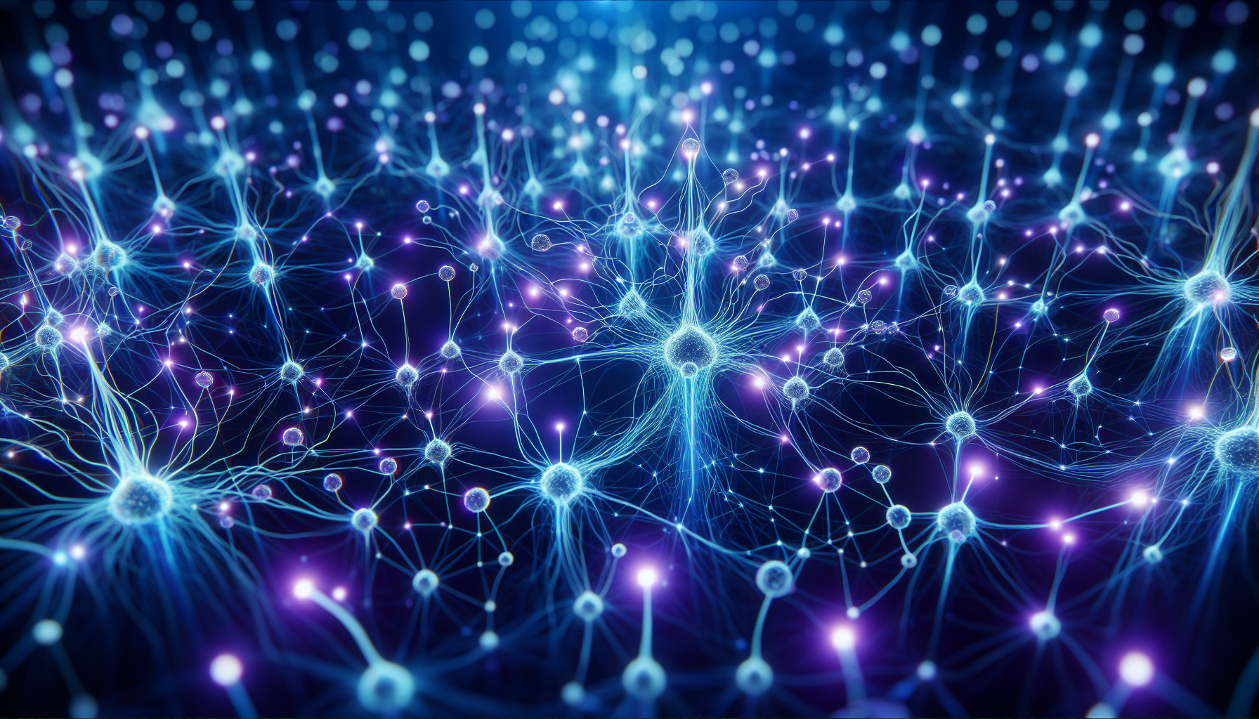 Illustration of interconnected artificial neurons in a neural network
