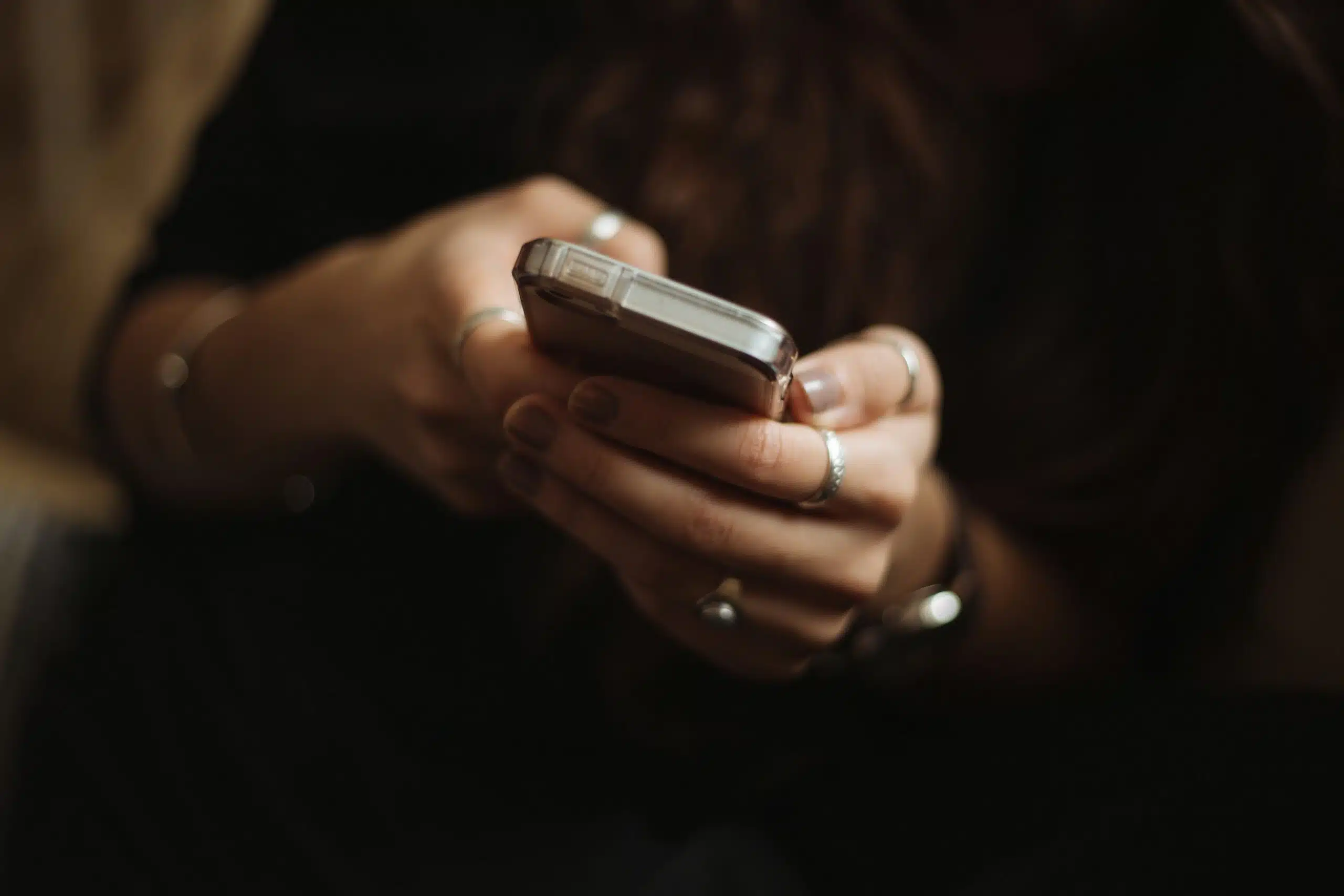 a woman using her phone