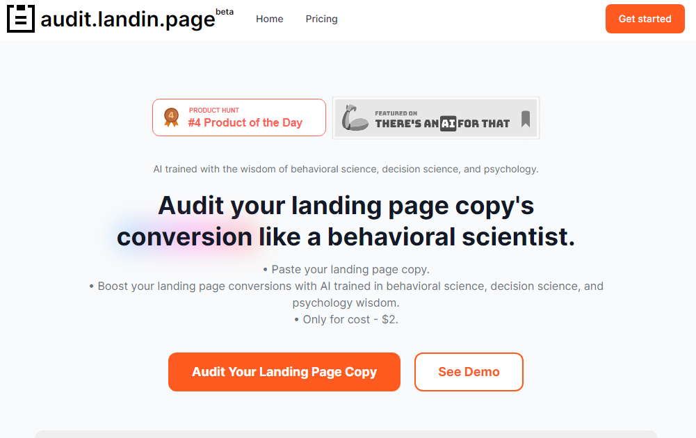 Landing Page Copy Audit