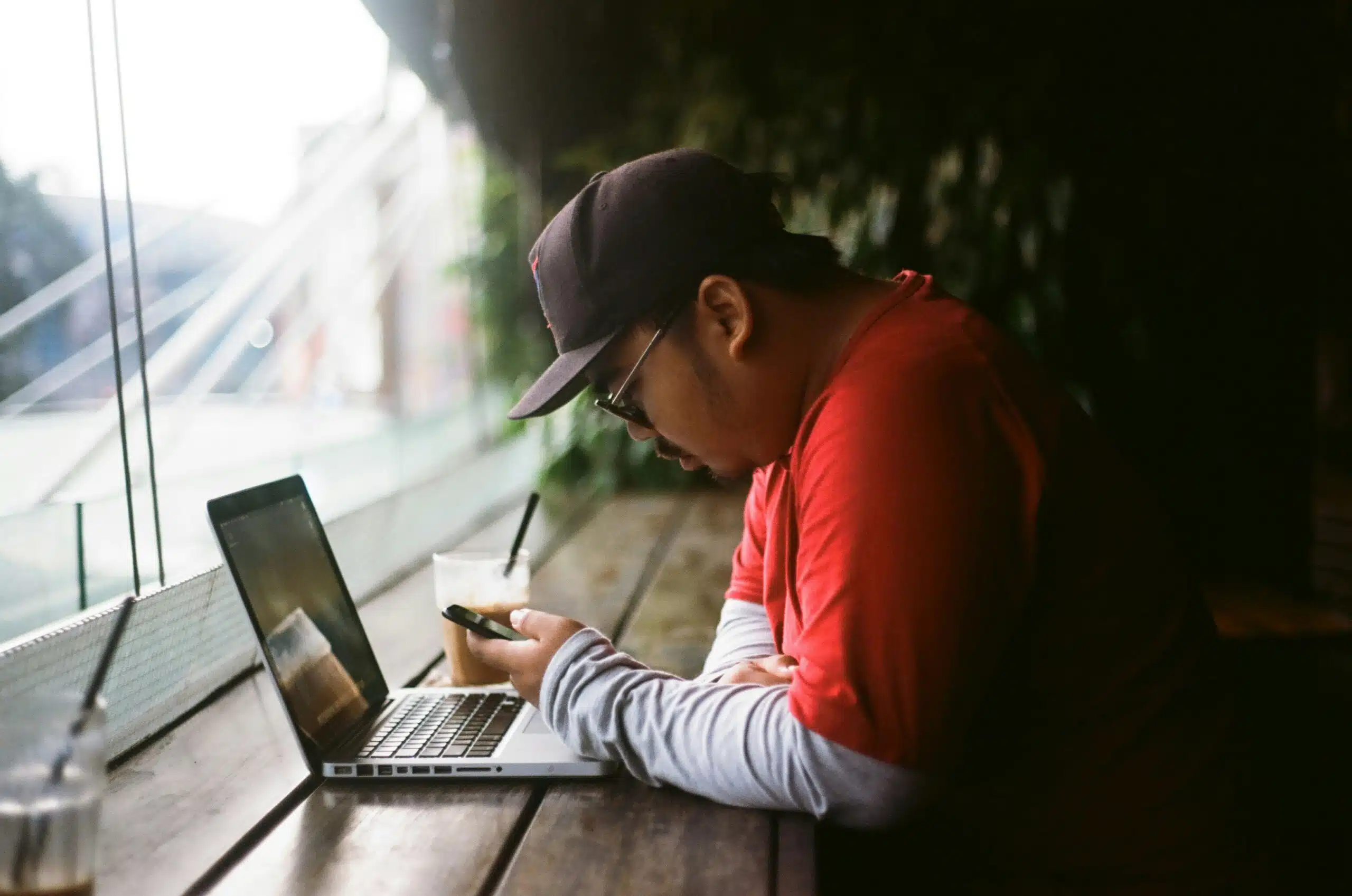 a person working on laptop