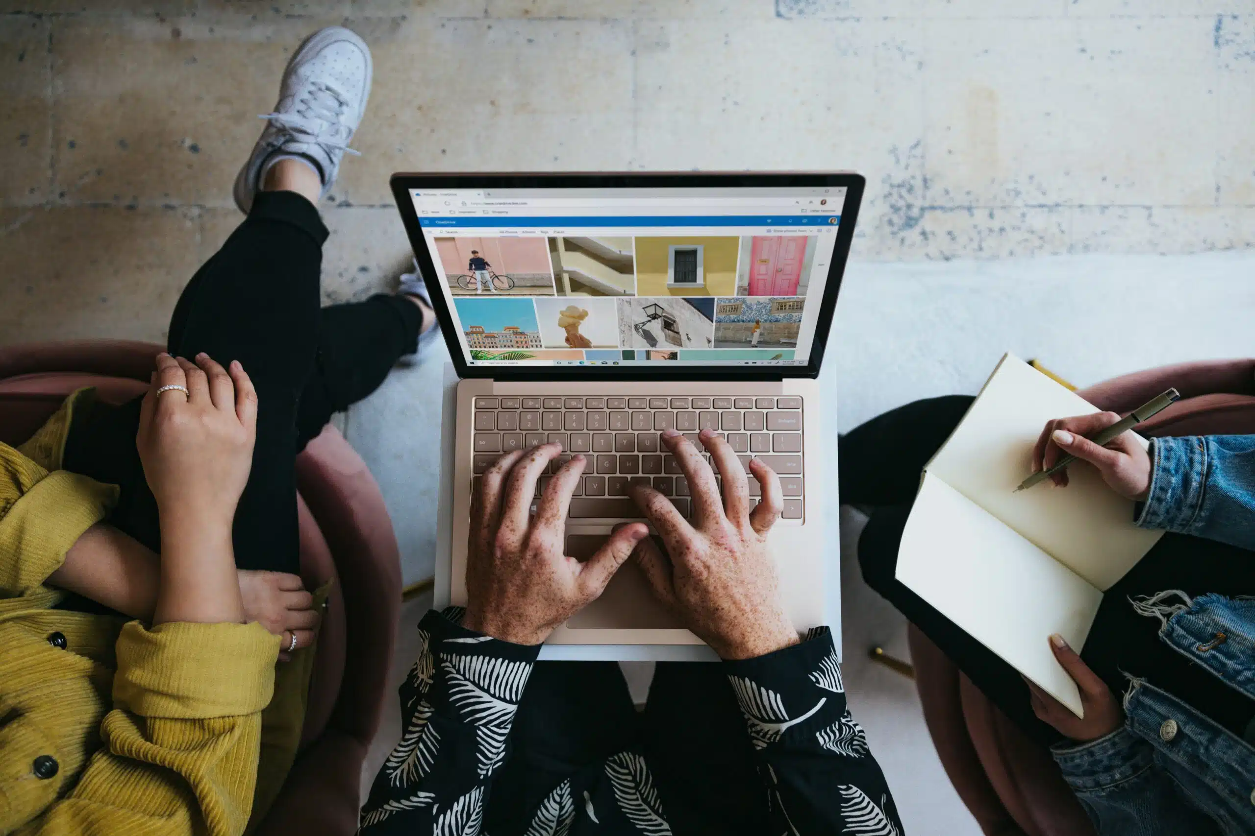 a person using a laptop