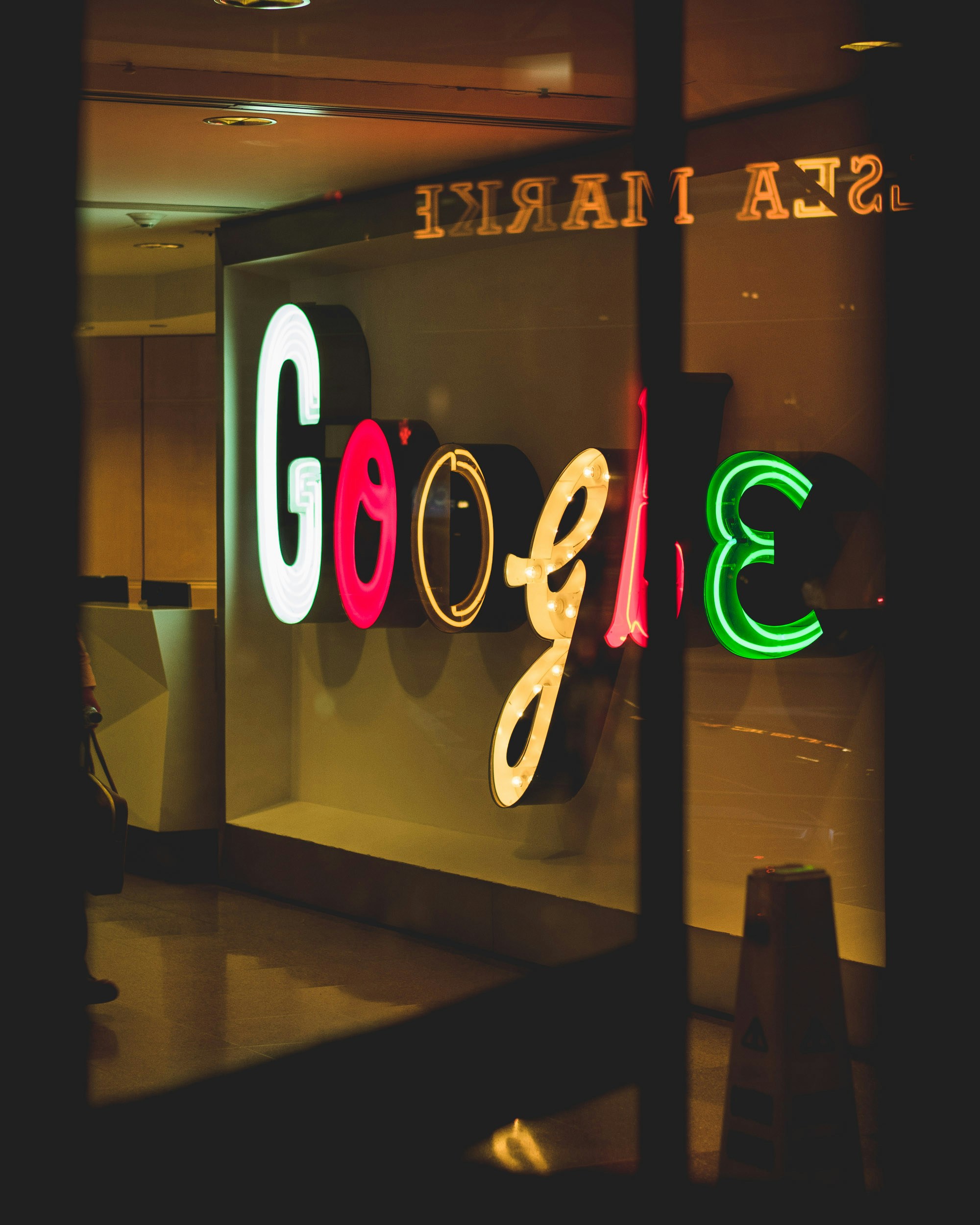 A google sign in an office