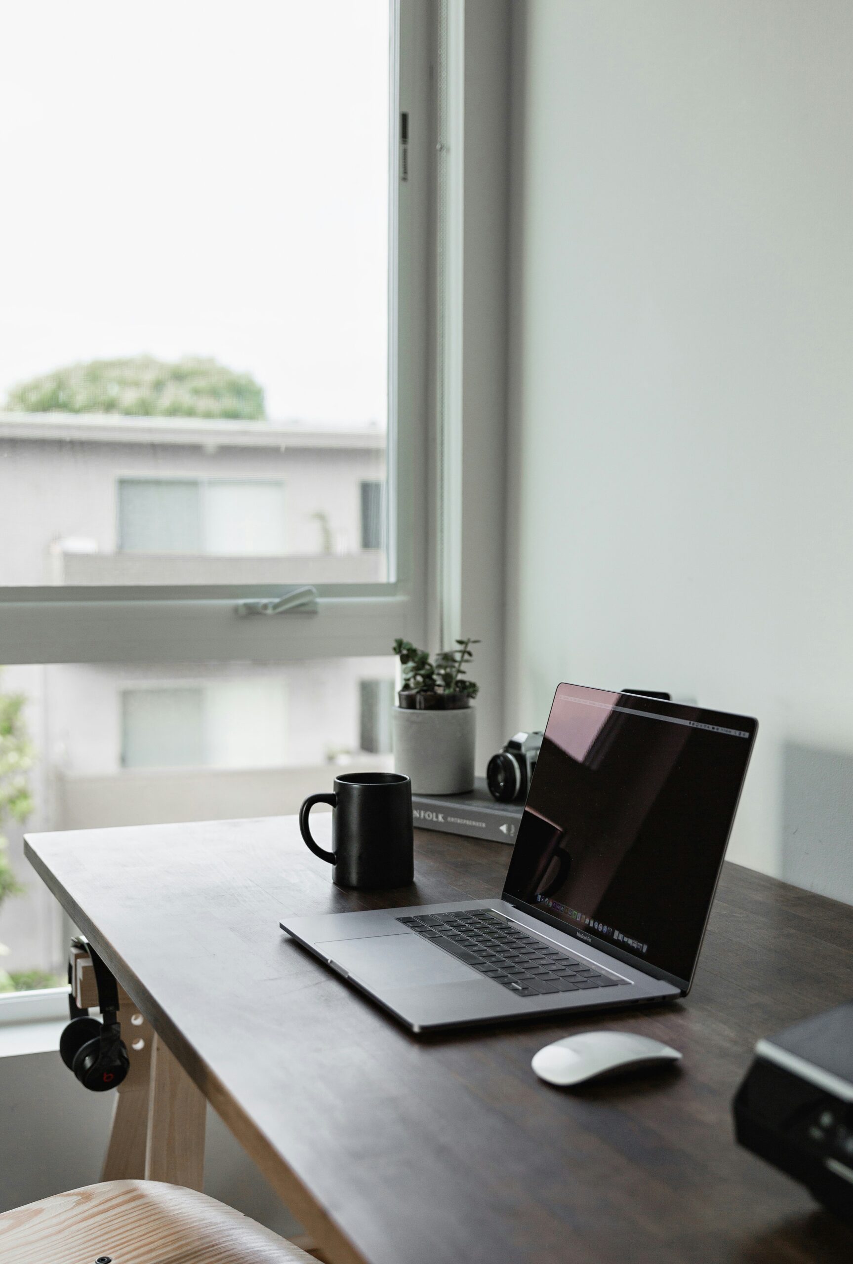 a laptop on a desk