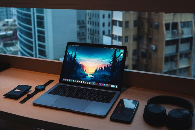 A workspace overlooking the buildings