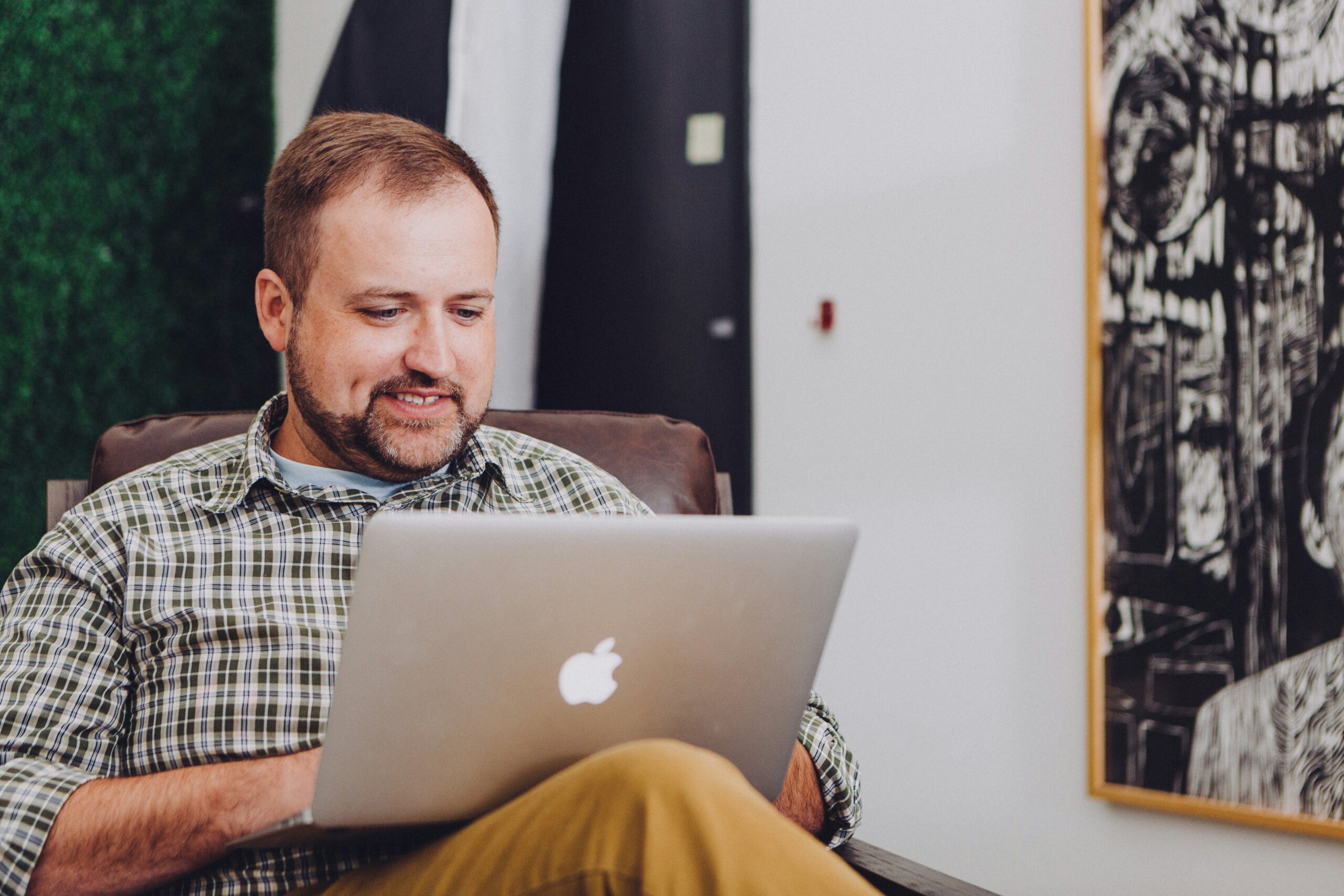 a man using a laptop