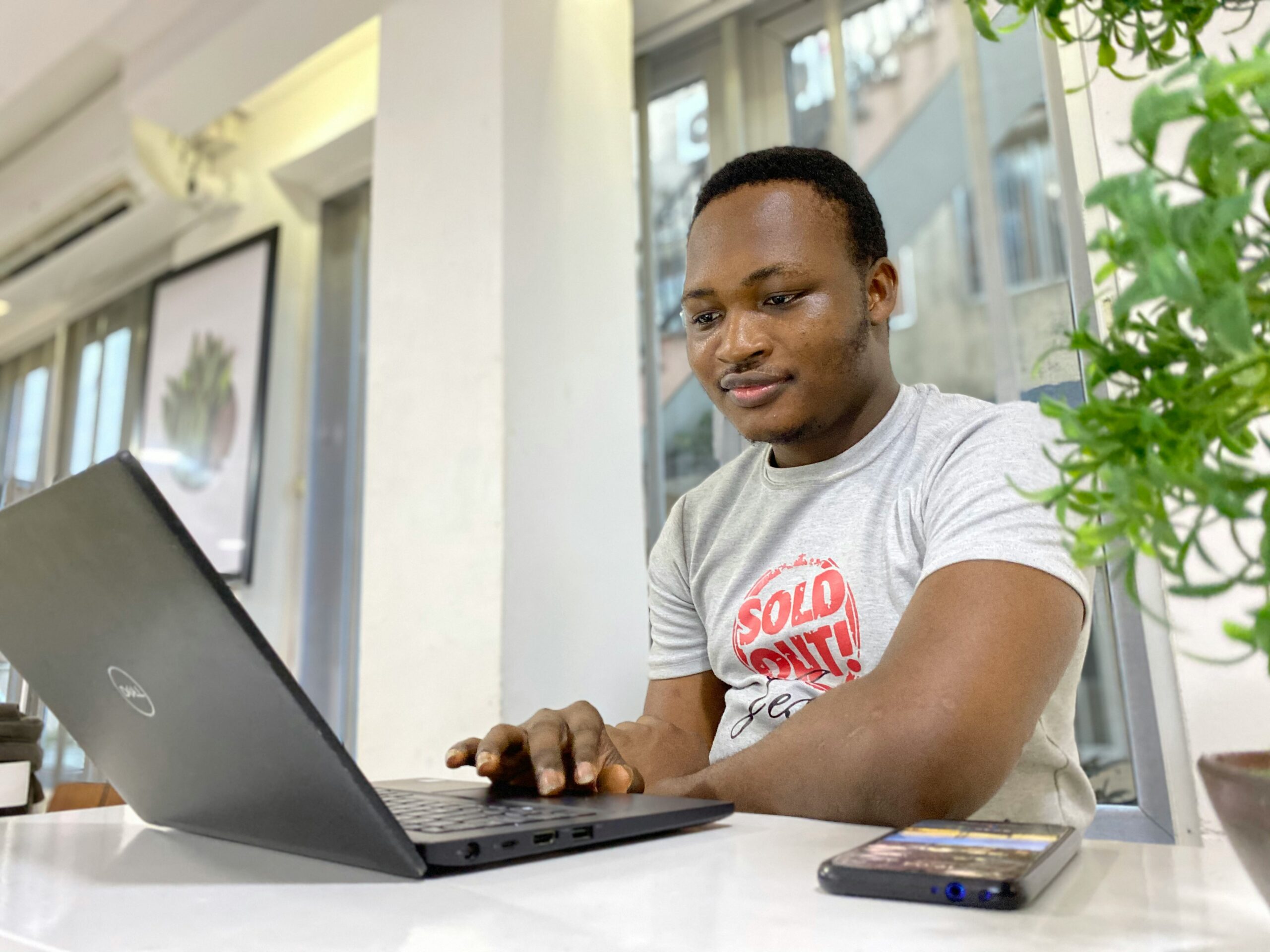 a man working on a laptop