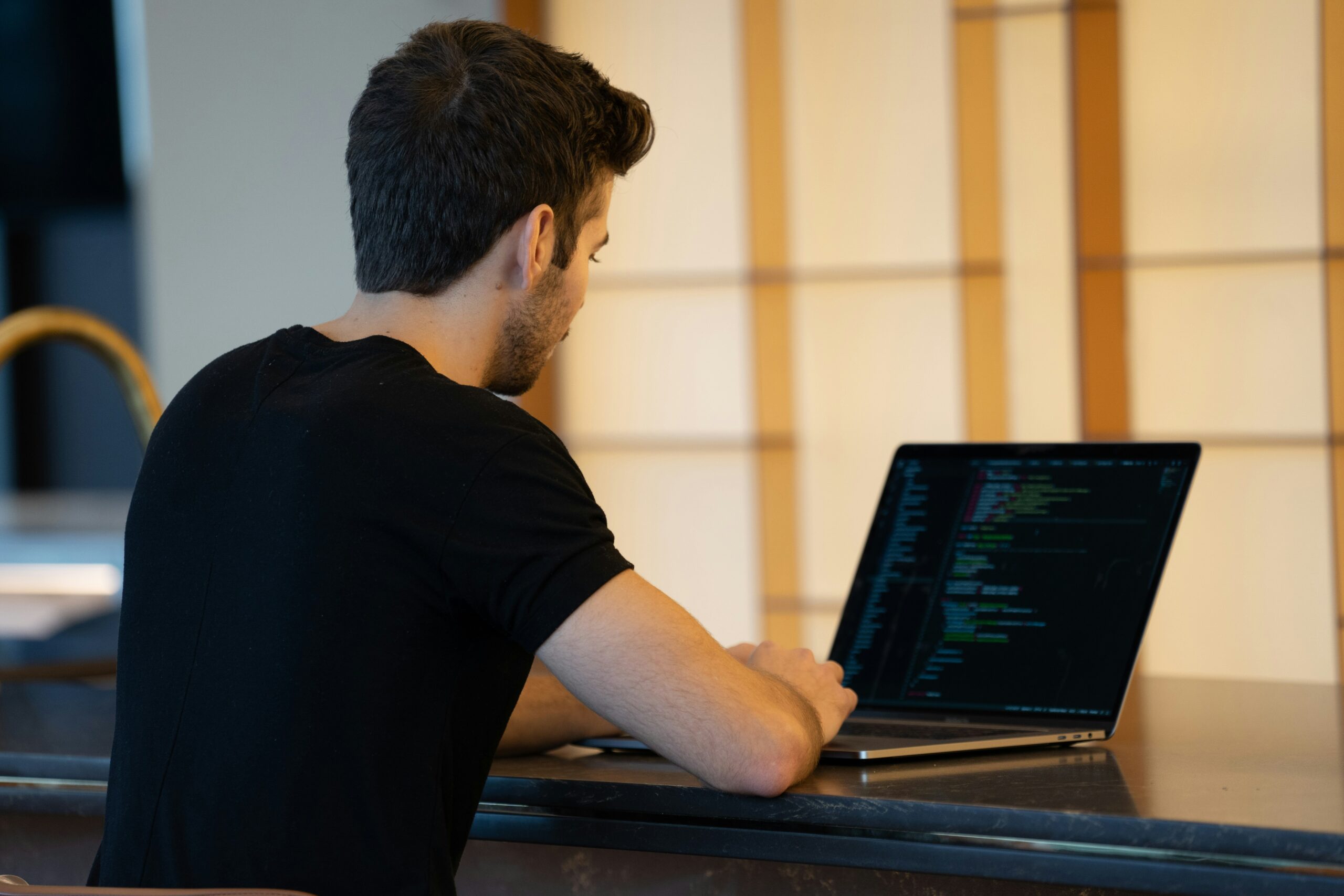 a person working on a laptop