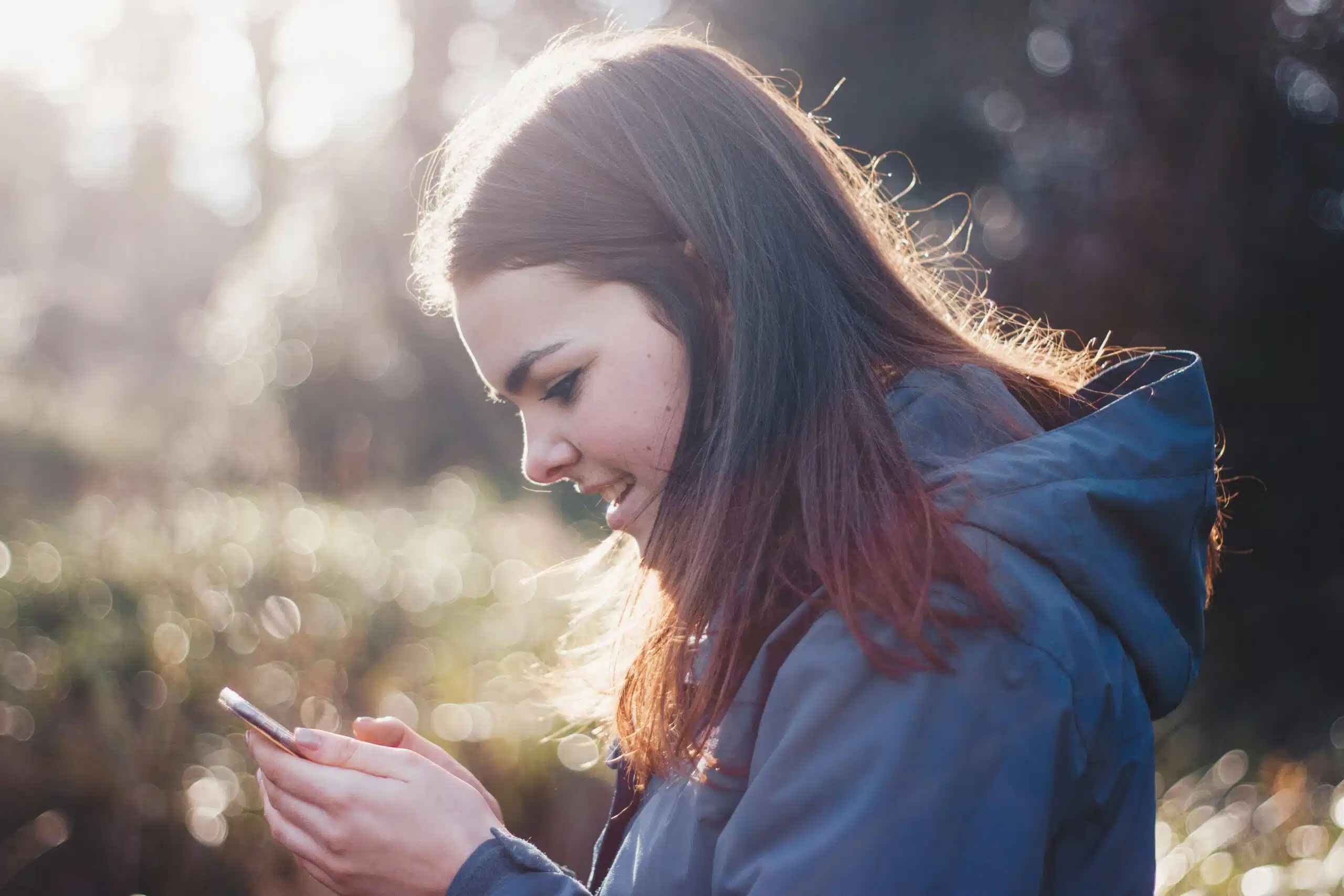 a person using a chatbot on her phone