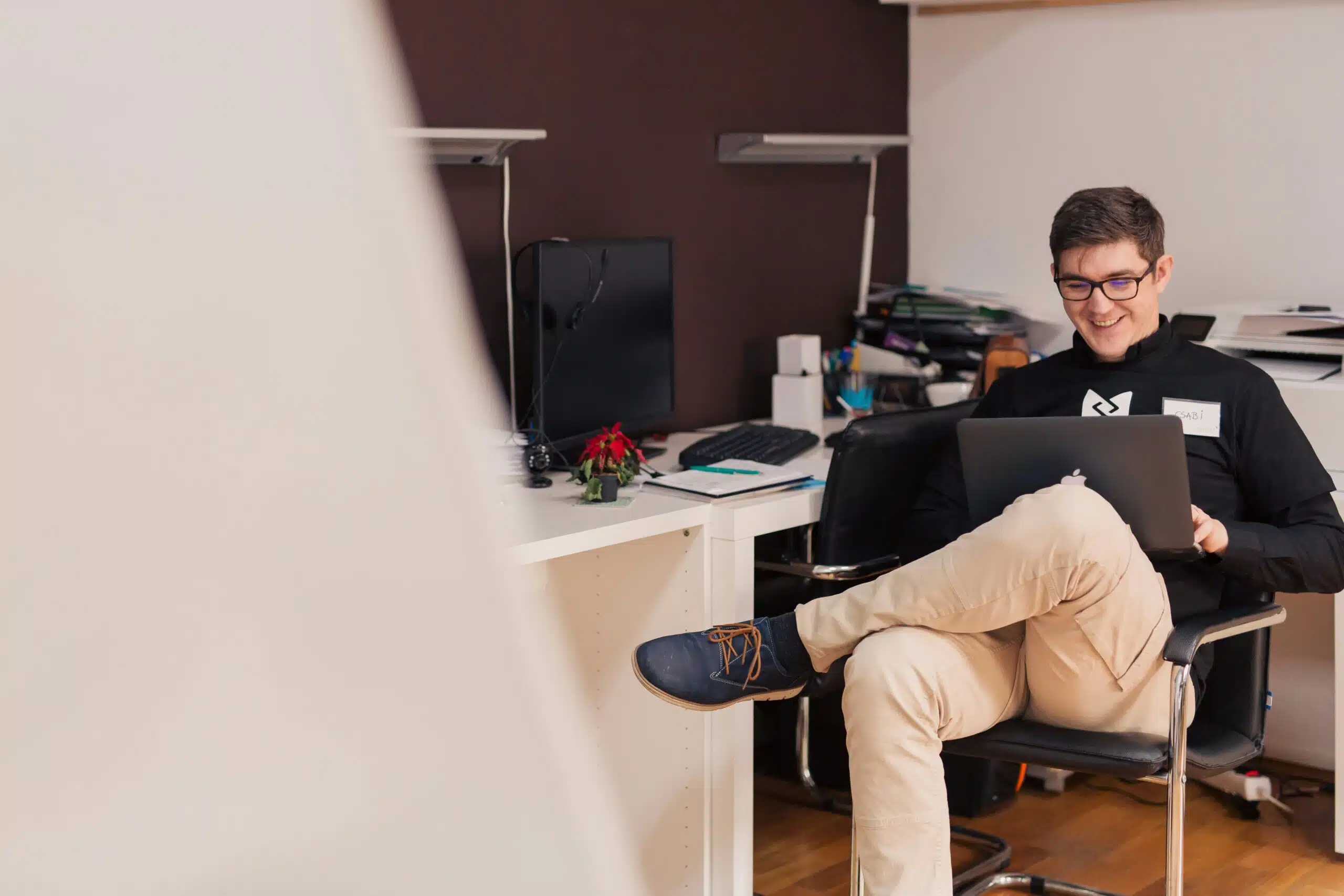 a person using laptop