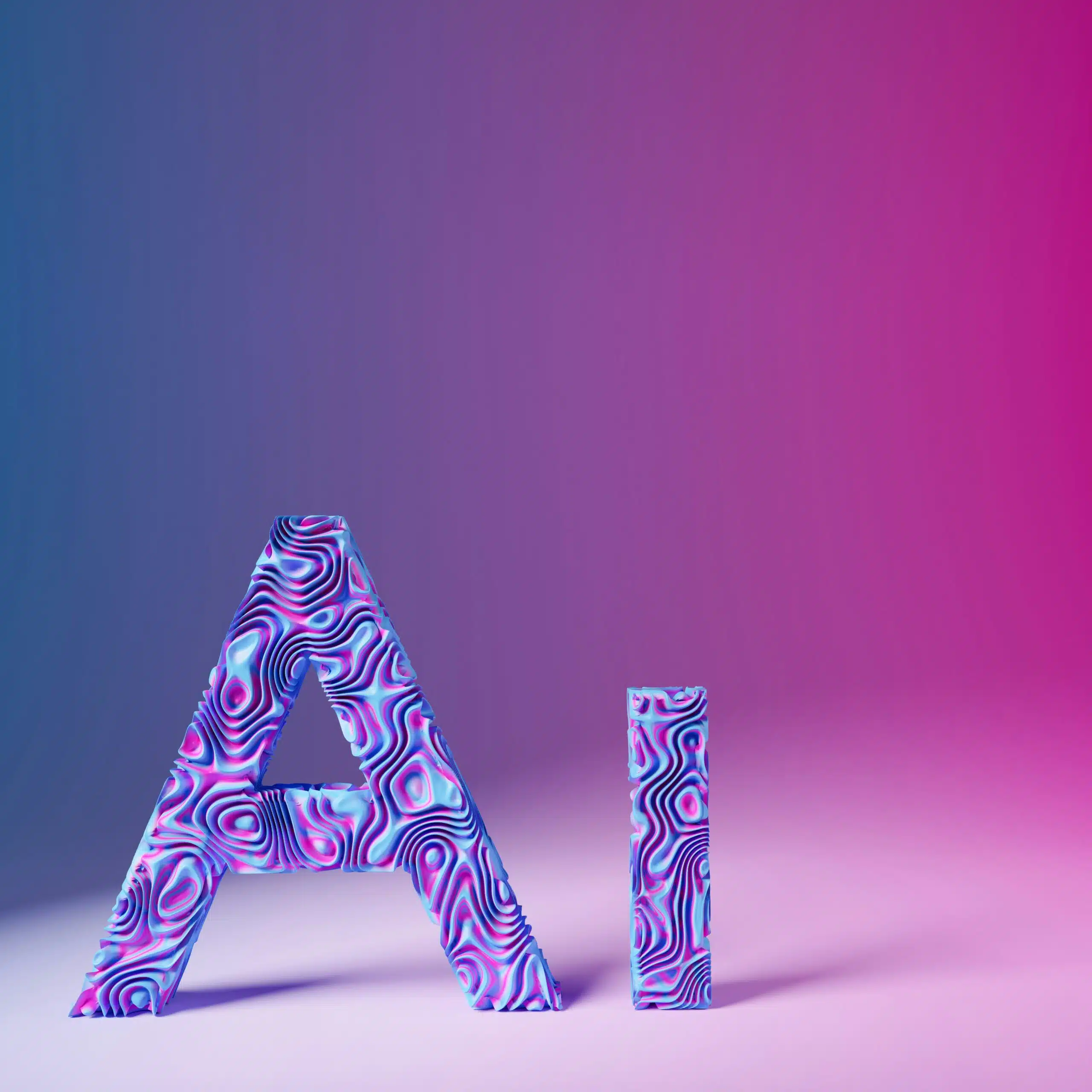 AI with a purple and magenta background