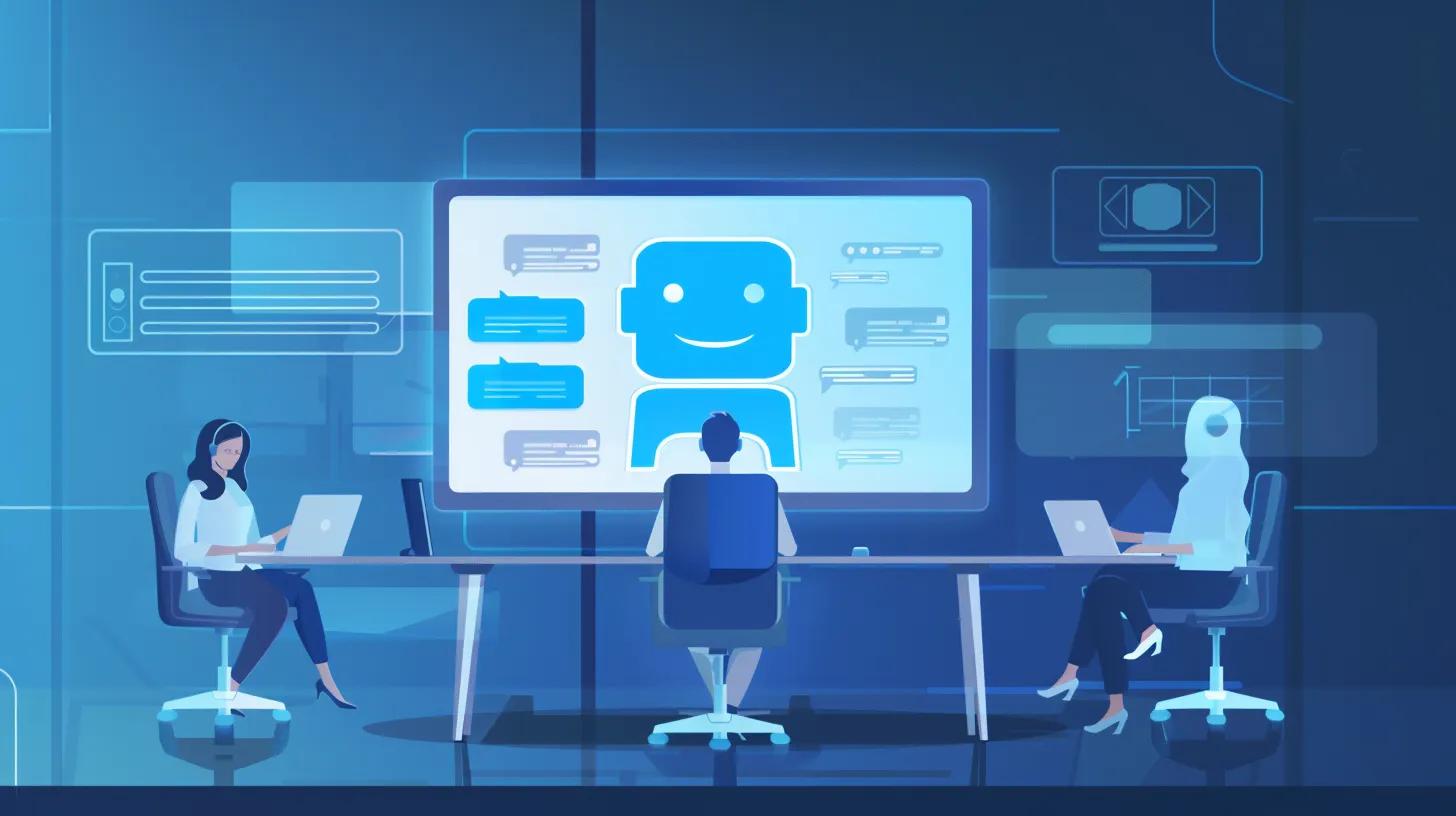 Illustration of intuitive chatbot design emphasizing user experience and human integration. - AI Marketing Tools Illustration of intuitive chatbot design emphasizing user experience and human integration.