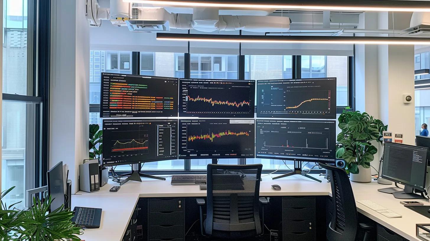 Multi-screen data dashboard displaying content performance analytics - AI Marketing Tools Multi-screen data dashboard displaying content performance analytics